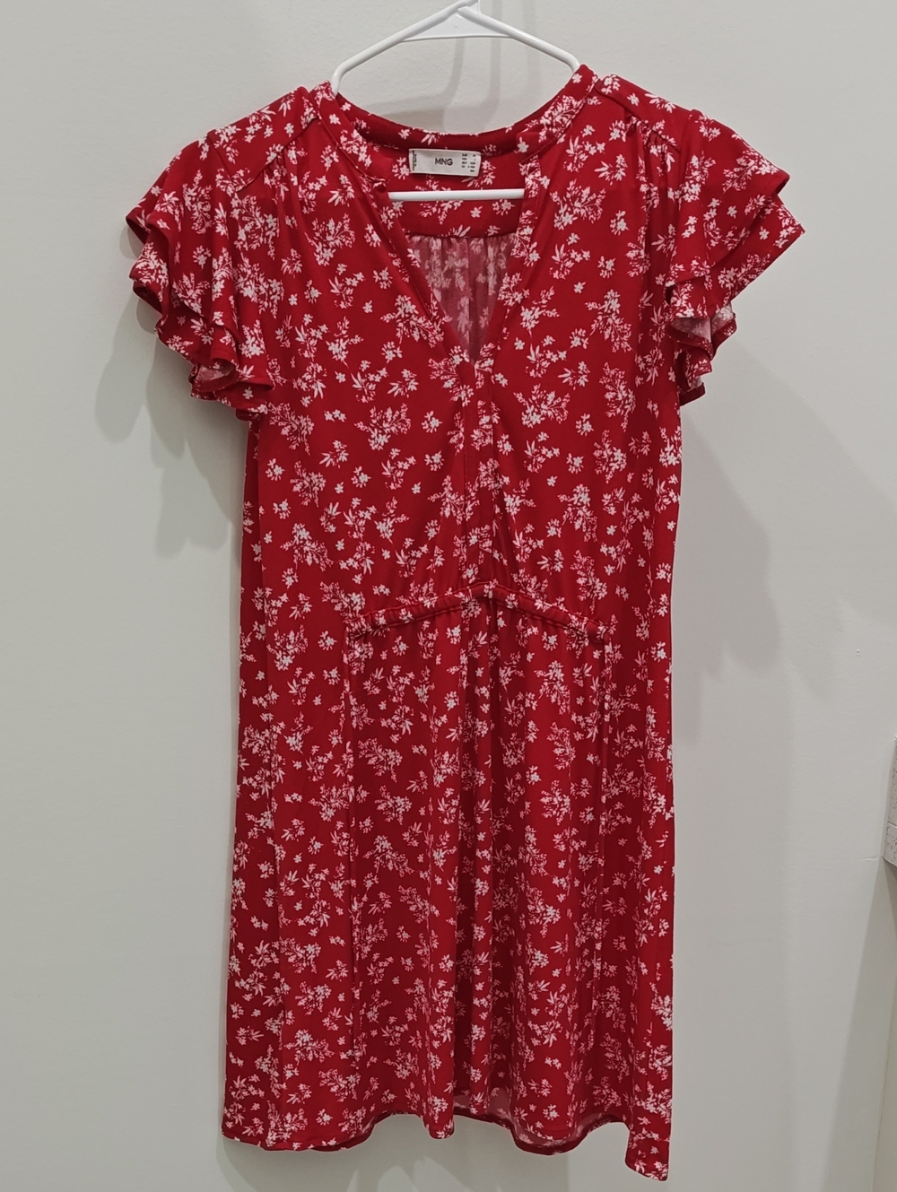 Mango Red Floral Print Mini Dress